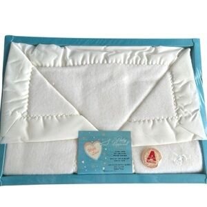 Vintage Baby Pepperell Acrilan Baby Blanket-NWT in Original BoxWhite 36”x50”